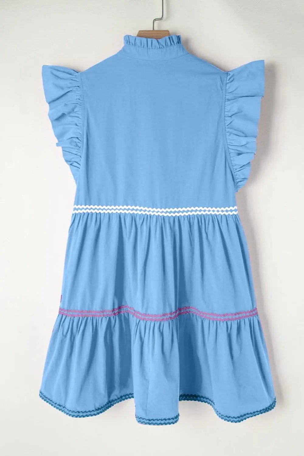 Chic cotton mini dress with ruffles - Love Salve